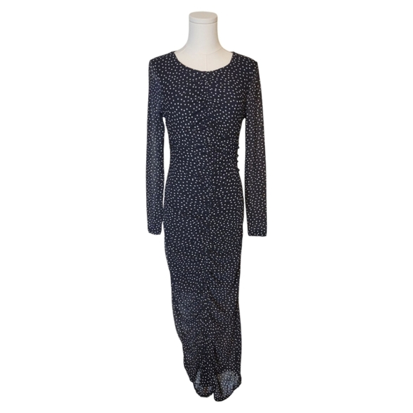 Abercrombie & Fitch Black Polka Dot Mesh Dress Size Medium - Picture 1 of 5